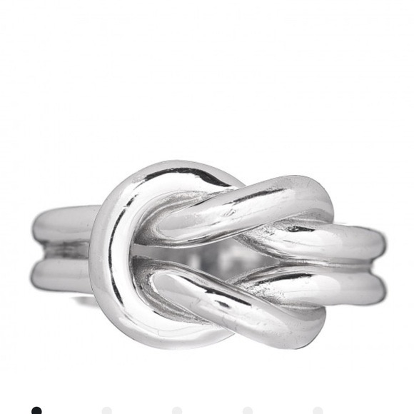 Authentic Gucci Sterling Silver Double Love Knot Ring (Size 5.5)